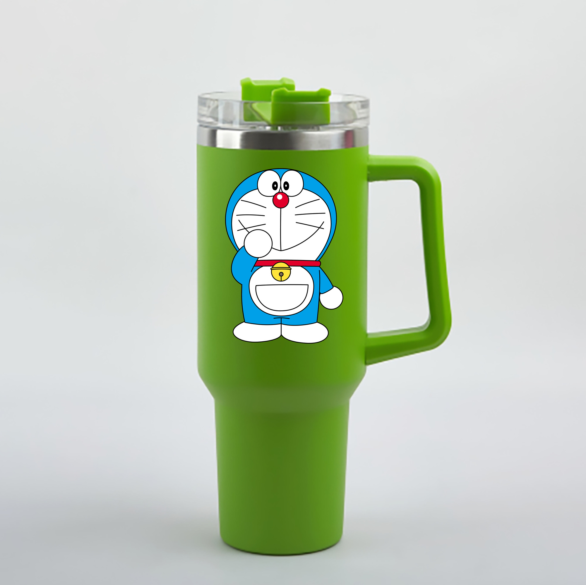 （画像用） ドラえもん Doraemon 1200mL車用タンブラー - クリスタルステッカー（プラスチックストロー付き）